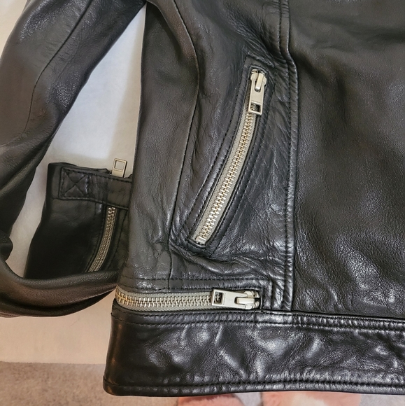 All Saints Black Leather Jacket - Picture 7 of 16